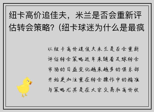 纽卡高价追佳夫，米兰是否会重新评估转会策略？(纽卡球迷为什么是最疯狂的球迷)